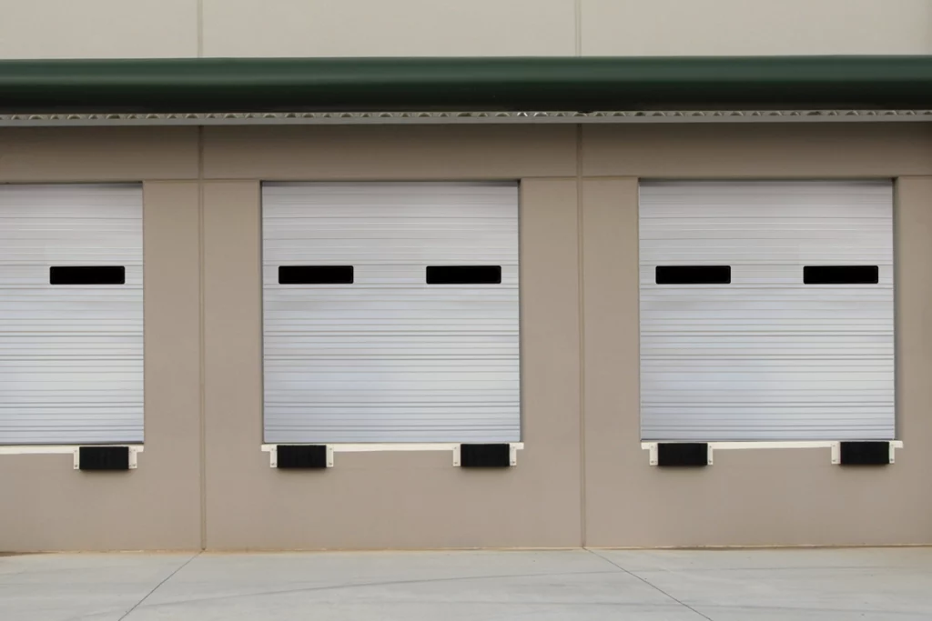 Industrial steel panel commercial garage doors