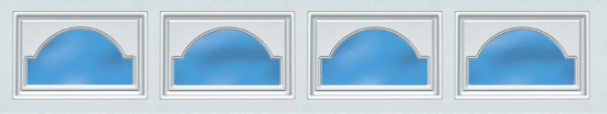 Cathedral style garage door window option