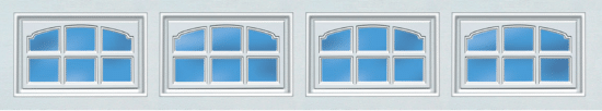 Cascade style garage door window option