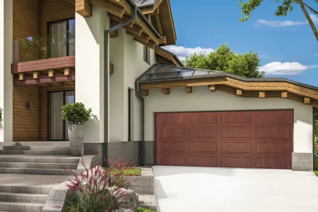 Carriage House Style Garage Door Long Grooved Panel Garage Door 441